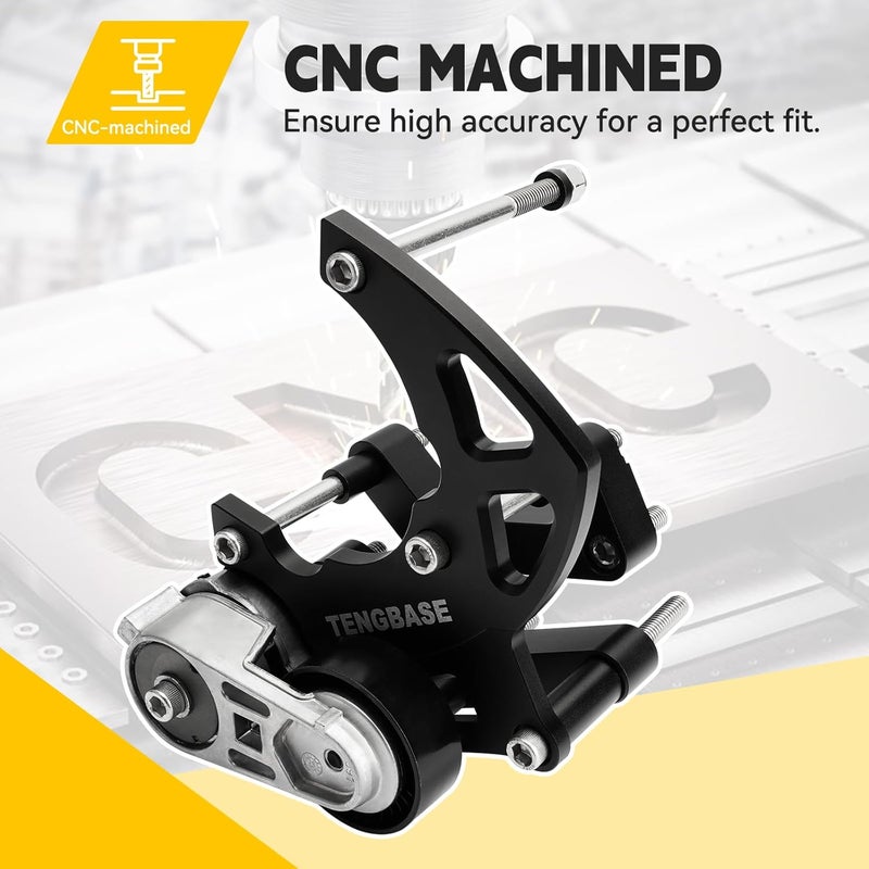 TENGBASE LS R4 AC Compressor Bracket Kit - High Mount Bracket for Chevrolet GMC SUV Truck Engines - LSX LS2 LS3 LS6 A/C Vortec - Triangles - Image 2